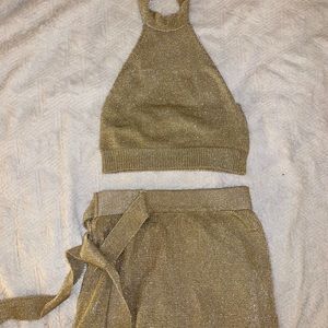 Fashion Nova Gold 2-Piece Set
